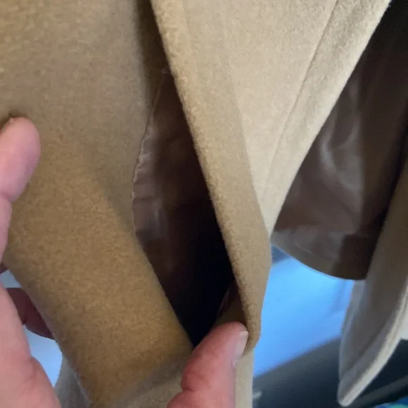 Michael Kors Camel Belted Wrap Coat Wool Cashmere Blend SzL Classic Spring Layer - Picture 12 of 17